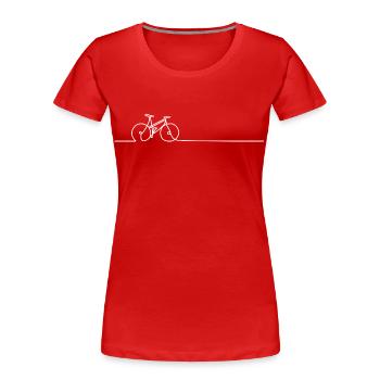 Fahrrad – Minimalistische One Line Bike Grafik - Frauen Premium Bio T-Shirt - Rot - Vorne - Mia (176cm)