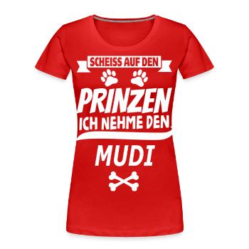 MUDI - Frauen Premium Bio T-Shirt - Rot - Vorne - Mia (176cm)