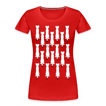 Hermine - T-shirt bio Premium Femme - rouge - Devant - Mia (176cm)