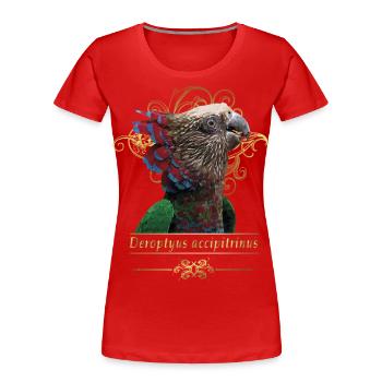 Le perroquet cacique - T-shirt bio Premium Femme - rouge - Devant - Mia (176cm)