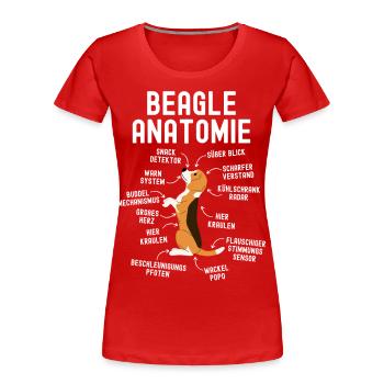 Beagle Anatomy for Beagle Lovers - Women's Premium Organic T-Shirt - red - Front - Mia (176cm)