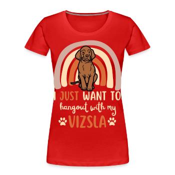 Süßer Vizsla Hund Liebhaber kawaii - Frauen Premium Bio T-Shirt - Rot - Vorne - Mia (176cm)