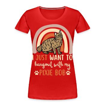 Süße Pixie Bob Katze - Frauen Premium Bio T-Shirt - Rot - Vorne - Mia (176cm)