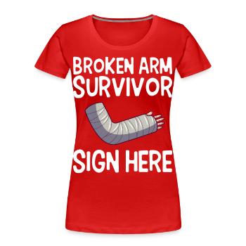 Genesung Von Überlebenden Mit Gebrochenem Arm - Frauen Premium Bio T-Shirt - Rot - Vorne - Mia (176cm)