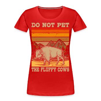 Bison Fluffy Cows Cattle Breeder Farmer Breeder - Women's Premium Organic T-Shirt - red - Front - Mia (176cm)