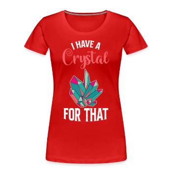Yoga Namaste Crystal Collector Chakra - Women's Premium Organic T-Shirt - red - Front - Mia (176cm)