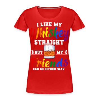 Whisky Straight Lgbtq Pride Transgender Bi Gay - Women's Premium Organic T-Shirt - red - Front - Mia (176cm)