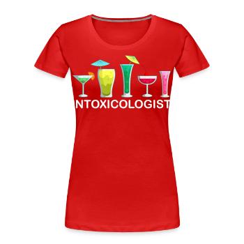 cocktail intoxicologist tapster bartender bar pub - Women's Premium Organic T-Shirt - red - Front - Mia (176cm)