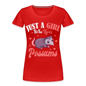 Girl The Possum Loves Possum Zoo Marsupials - Women's Premium Organic T-Shirt - red - Front - Mia (176cm)
