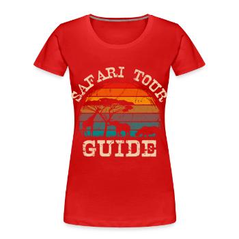 Vintage Safari Tour Guide Family Holiday Trip - Women's Premium Organic T-Shirt - red - Front - Mia (176cm)