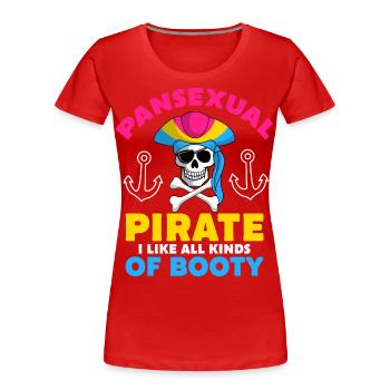 Pirate pansexuel Lgbtq Mois de la fierté pansexuelle - T-shirt bio Premium Femme - rouge - Devant - Mia (176cm)
