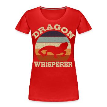 Drachenflüsterer Eidechse Gecko Reptil Bartagamen - Frauen Premium Bio T-Shirt - Rot - Vorne - Mia (176cm)