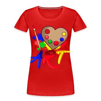 I Love Art Kunst Bunte Farben Maler Künstler - Frauen Premium Bio T-Shirt - Rot - Vorne - Mia (176cm)