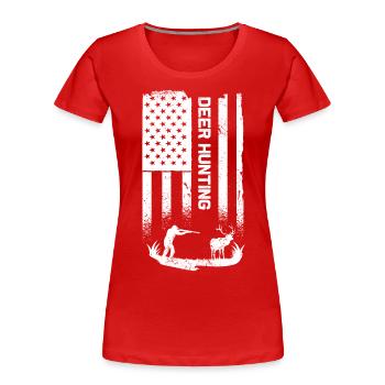Deer Hunting Hunting Hunting American Flag July 4 - Women's Premium Organic T-Shirt - red - Front - Mia (176cm)