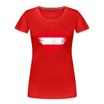 Autriche - T-shirt bio Premium Femme - rouge - Devant - Mia (176cm)