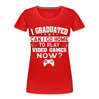 Graduates Gamer Video Game Gamer Degree - Women's Premium Organic T-Shirt - red - Front - Mia (176cm)