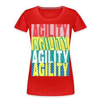 Agility Hund Sport Hundesport Hundetraining - Frauen Premium Bio T-Shirt - Rot - Vorne - Mia (176cm)