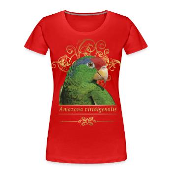 The Tamaulipas parrot - Women's Premium Organic T-Shirt - red - Front - Mia (176cm)