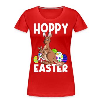 Hoppy Easter Sweet Easter Kangaroo Easter - Women's Premium Organic T-Shirt - red - Front - Mia (176cm)
