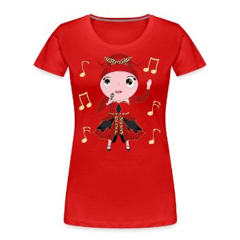 Maria - Frauen Premium Bio T-Shirt - Rot - Vorne - Mia (176cm)