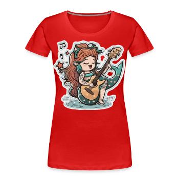 Meerjungfrauen-Musiker - Frauen Premium Bio T-Shirt - Rot - Vorne - Mia (176cm)