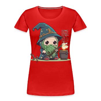Die Kraft der Technologie - Frauen Premium Bio T-Shirt - Rot - Vorne - Mia (176cm)