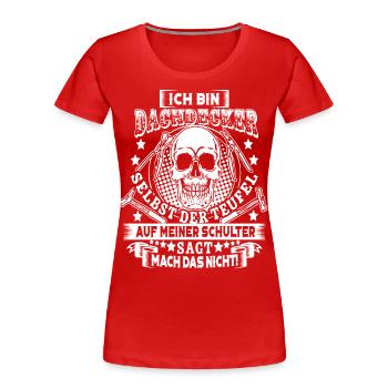 Maître couvreur Artisan Charpentier Couvreur - T-shirt bio Premium Femme - rouge - Devant - Mia (176cm)