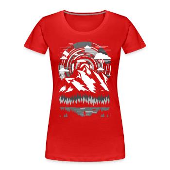 Montagne moderne en plein air - Noir et blanc - T-shirt bio Premium Femme - rouge - Devant - Mia (176cm)