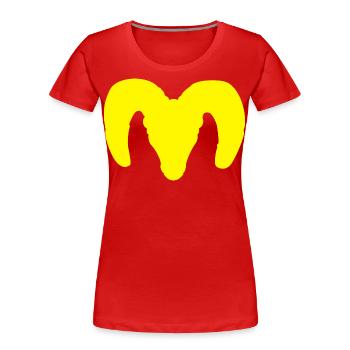 Dickhornschaf Silhouette – Wildnis pur - Frauen Premium Bio T-Shirt - Rot - Vorne - Mia (176cm)