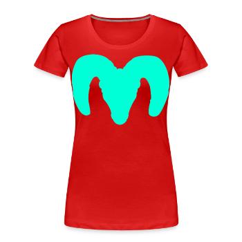 Dickhornschaf Silhouette – Wildnis pur - Frauen Premium Bio T-Shirt - Rot - Vorne - Mia (176cm)