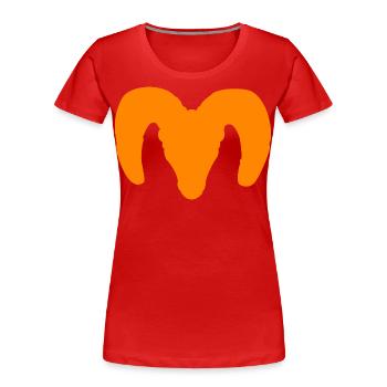 Dickhornschaf Silhouette – Wildnis pur - Frauen Premium Bio T-Shirt - Rot - Vorne - Mia (176cm)