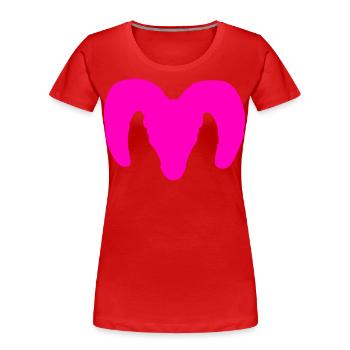 Dickhornschaf Silhouette – Wildnis pur - Frauen Premium Bio T-Shirt - Rot - Vorne - Mia (176cm)
