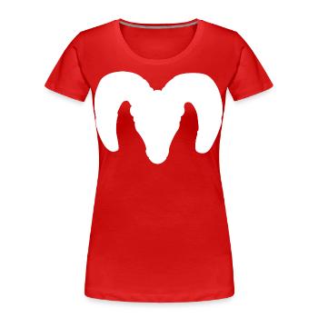 Dickhornschaf Silhouette – Wildnis pur - Frauen Premium Bio T-Shirt - Rot - Vorne - Mia (176cm)