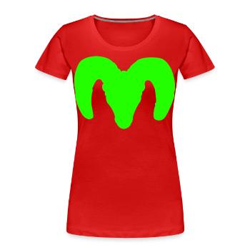 Dickhornschaf Silhouette – Wildnis pur - Frauen Premium Bio T-Shirt - Rot - Vorne - Mia (176cm)