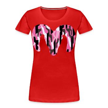 Dickhornschaf Camouflage – Wildnis pur - Frauen Premium Bio T-Shirt - Rot - Vorne - Mia (176cm)