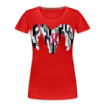 Dickhornschaf Camouflage – Wildnis pur - Frauen Premium Bio T-Shirt - Rot - Vorne - Mia (176cm)