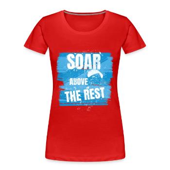 Soar Above the Rest – Paragliding Design - Frauen Premium Bio T-Shirt - Rot - Vorne - Mia (176cm)