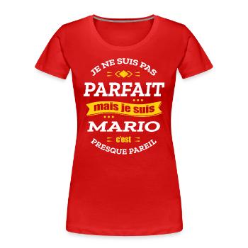 578 Mario - T-shirt bio Premium Femme - rouge - Devant - Mia (176cm)