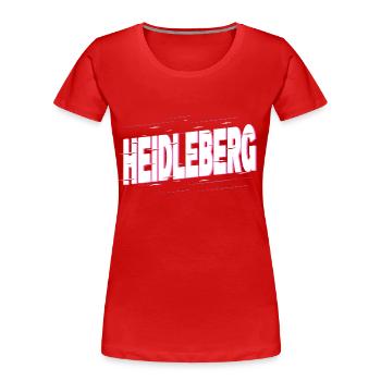Heidelberg Allemagne City Font Accueil Amour - T-shirt bio Premium Femme - rouge - Devant - Mia (176cm)