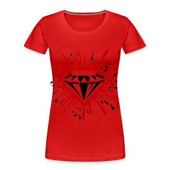 Diamant Symbol Edelstein - Frauen Premium Bio T-Shirt - Rot - Vorne - Mia (176cm)