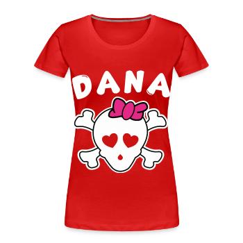 Pirate Dana Design pour les filles et les femmes - T-shirt bio Premium Femme - rouge - Devant - Mia (176cm)