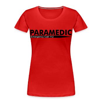 Paramedic Emergency Call 112 - Women's Premium Organic T-Shirt - red - Front - Mia (176cm)