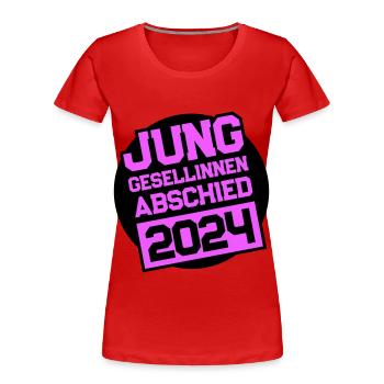 Enterrement de vie de jeune fille enterrement de vie de garçon 2024 - T-shirt bio Premium Femme - rouge - Devant - Mia (176cm)