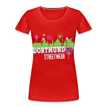 Dortmund Skyline Stadt Deutschland Graffiti - Frauen Premium Bio T-Shirt - Rot - Vorne - Mia (176cm)