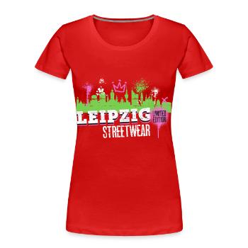 Leipzig Skyline City Allemagne Graffiti Art - T-shirt bio Premium Femme - rouge - Devant - Mia (176cm)