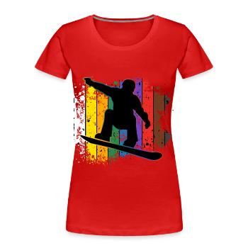 Snowboarding - Women's Premium Organic T-Shirt - red - Front - Mia (176cm)