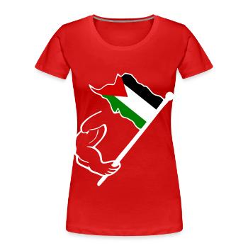 Free palestine - T-shirt bio Premium Femme - rouge - Devant - Mia (176cm)