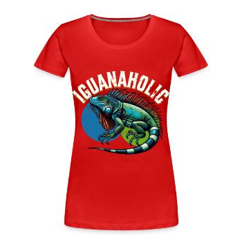 Leguan - Frauen Premium Bio T-Shirt - Rot - Vorne - Mia (176cm)