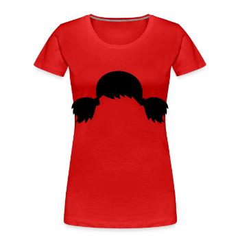 Pigtails Frisur - Frauen Premium Bio T-Shirt - Rot - Vorne - Mia (176cm)