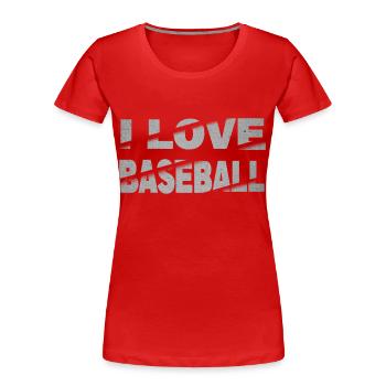 I Love Baseball - Frauen Premium Bio T-Shirt - Rot - Vorne - Mia (176cm)